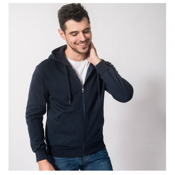 

large terry spring and autumn thin section young men and women korean version of pure color hooded pullover sweater hoodie cotton, Black