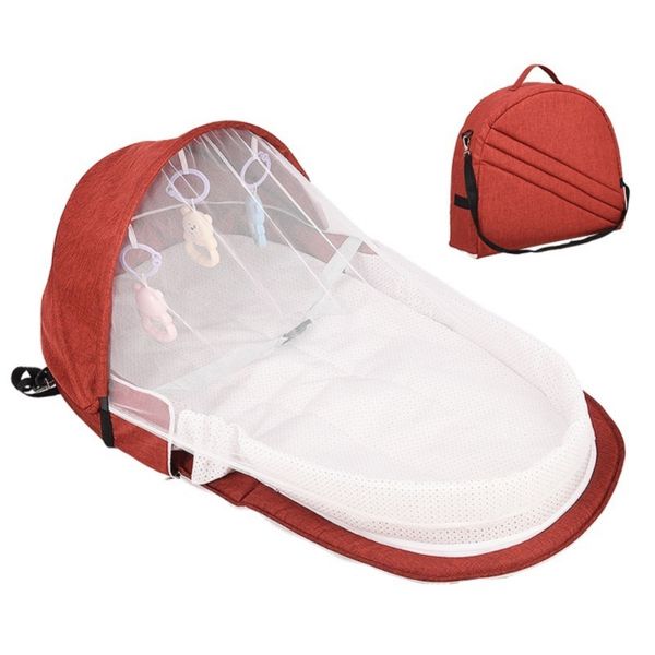

portable bassinet for baby bed travel foldable sun protection mosquito net breathable infant sleeping basket (send toy) 1023