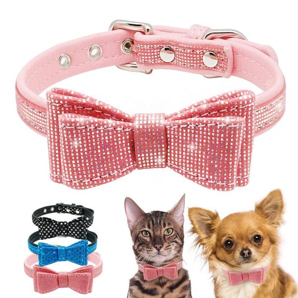 

cute dog cat collar soft puppy kitten bowtie collars adjustable small dogs cats gentleman bowknot necklace for chihuahu wmtwvw