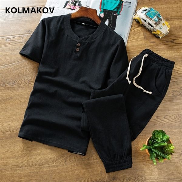 

shirt + trousers) new style short sleeve men shirt cotton and linen shirts men's of casual fashion shirts two piec 1022, White;black