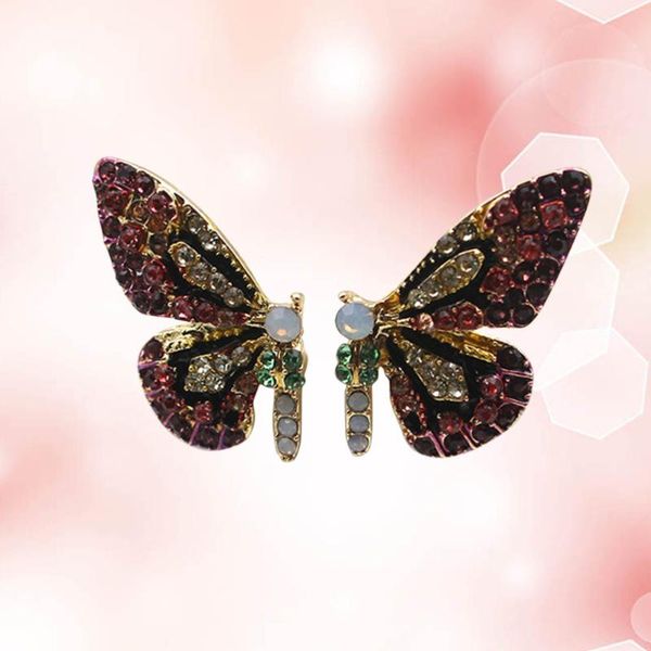 

1 pair fashion color personality crystal short ear studs (purple), Golden;silver