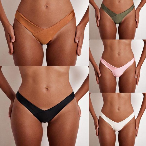 

wholesale 2020 v shape female swimwear women swim brief brazilian bikini bottom cheeky buthong tanga panties underwear1, White;black