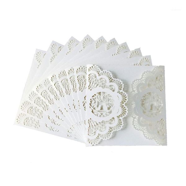 

10pcs/30pcs/50pcs pearl paper lace invitation card hollow out carved crafts wedding bridal card1