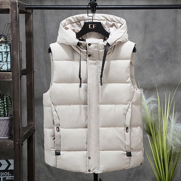 

winter korean fashion cool warm down cotton men's thickened vest jacket large shoulder, Black;white