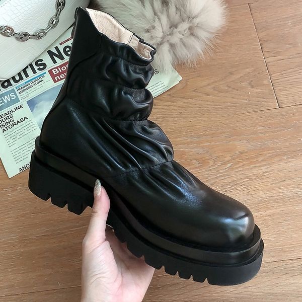 

2021 women's new fashions high qulaity shoes women ankle black boots 39 poqi