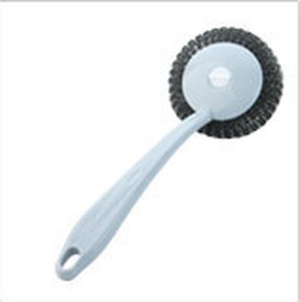 

plain long handle steel ball wash pot brush household kitchen stainless steel cleaning ball sink stove cleaning brush h jllkql