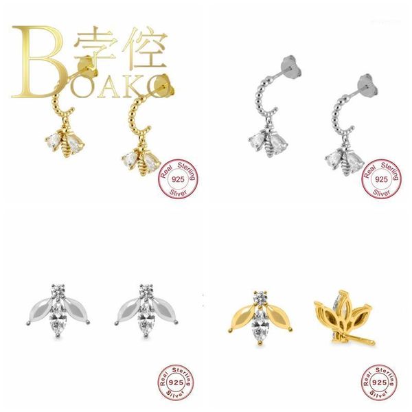 

boako bee stud earrings s925 sterling silver earring ins insect earrings 2020 tend personalized zircon cute for gifts1, Golden;silver