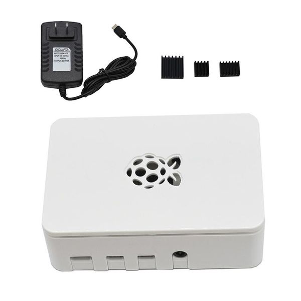

for raspberry pi abs case enclosure box v4 with heat sink +5v/3a power supply for raspberry pi 4b