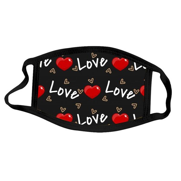

valentine day masks cotton dustproof couple masks 3d prints respirator washable reusable insert pm2.5 filter party masks 17 o2