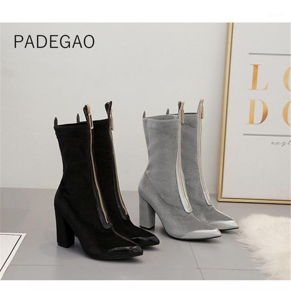 

women winter shoes 2020 womens boots vintage korean fashion high heels boots women1, Black