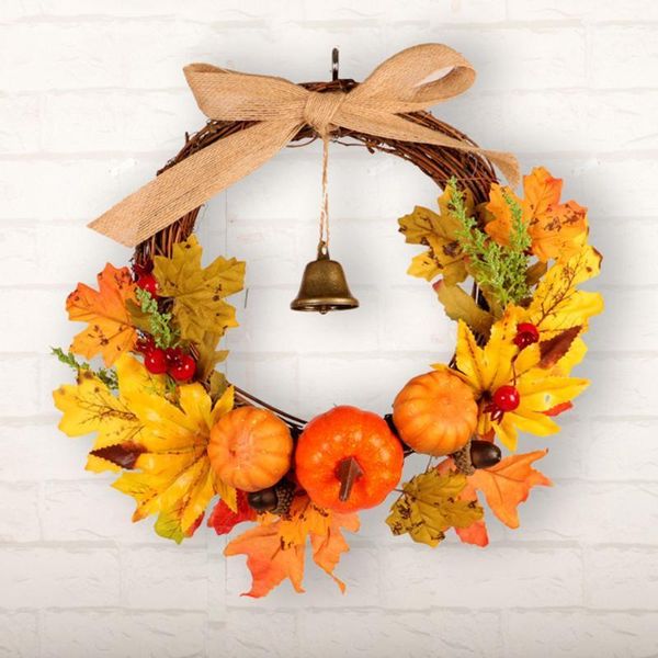 

wall pumpkin wreath halloween ornaments thanksgiving diy decoration bar home door hanging party festival artificial1