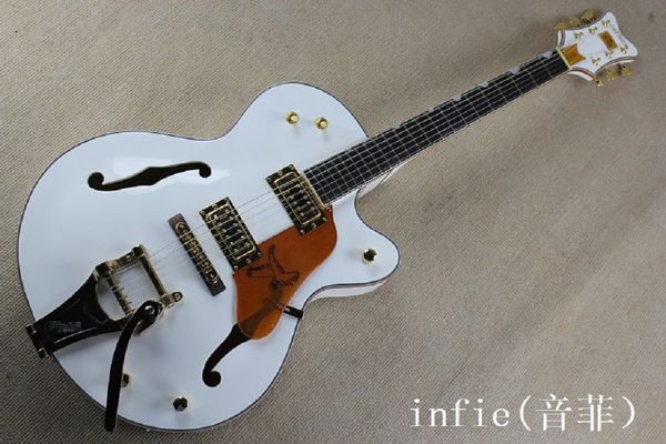 

ebony fingerboard the white falcon 6120 semi hollow body electric guitar