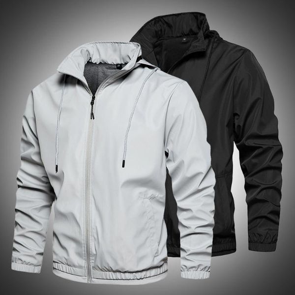 

men fashion windbreaker jackets bomber coats 2021 spring autumn thin outdoor casual baseball jacket streetwear coat big size 4xl, Black;brown