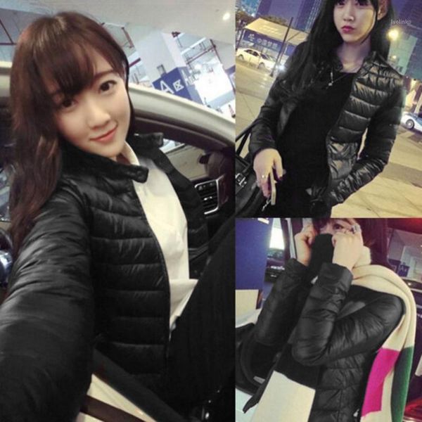 

women cotton jacket short slim-cut winter coat solid black light overcoat outerwear wadded jacket outer garment 2019 new arrival1