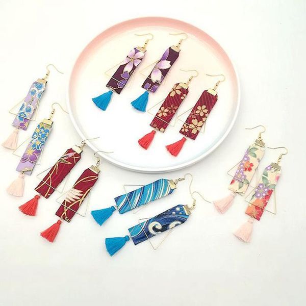 

dangle & chandelier doreenbeads fashion ethnic earrings retro fabric flower pattern pendant hollow triangle trendy jewelry for women,1 pair, Silver