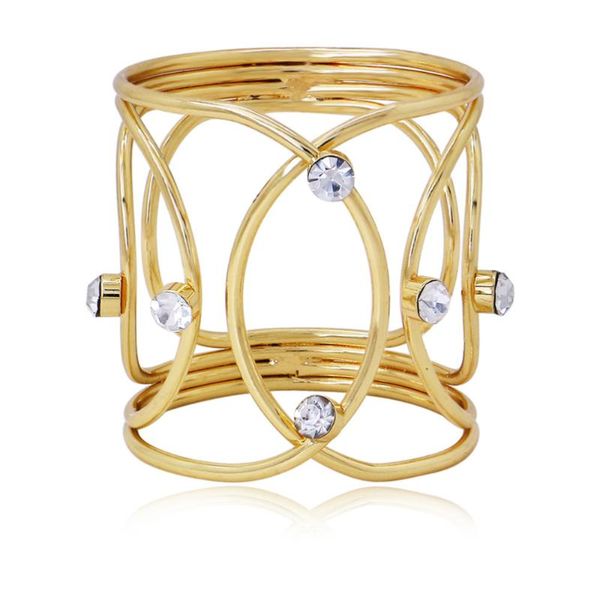 

3pcs three-dimensional napkin clasp napkin rings buckles diamond ring for home restaurant l (golden)