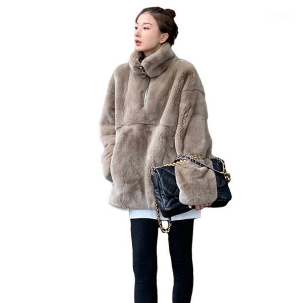 

autumn winter women imitation fur pullover zipper high collar warm plush clothes korean casual loose solid color 1, Black