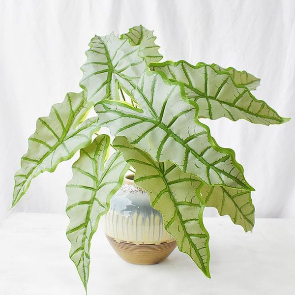 

decorative flowers & wreaths super-large 9 forks white fairy leaves branch real touch greenery artificial plants home garden decoration1