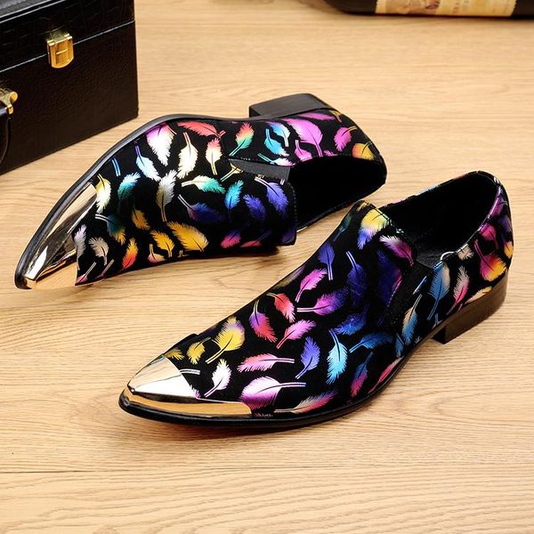 

mixed color golden flowers men leather shoes banquet party men handmade oxfords plus size male formal dress groom wedding shoe, Black