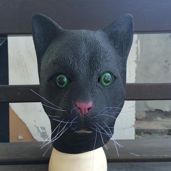 

bdqhd halloween mask horror green party propsheaddress props eyes black cat mask black man meow cat headgear dance and props vurum