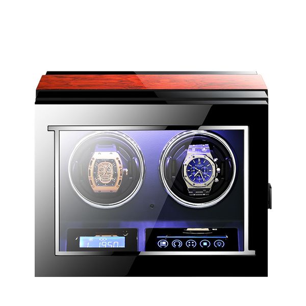 

m&q uhrenbeweger japaness mabuchi motor wooden safe controller led automatic watch winder box