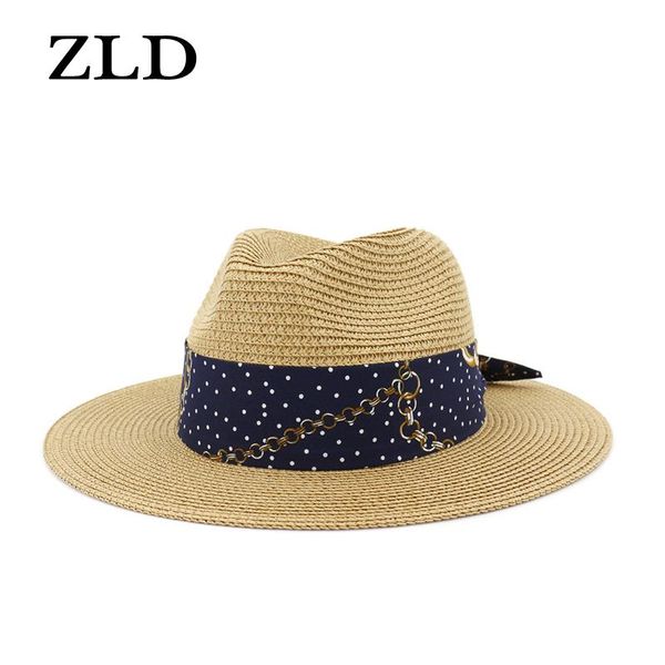

wide brim hats zld women's jazz caps straw vintage hat spring summer bohemia style floppy sun beach cap breathable protection, Blue;gray