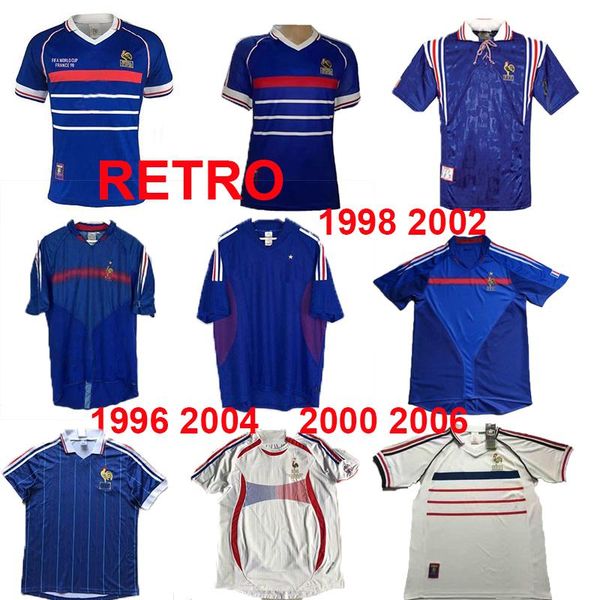 

1998 2002 france retro vintage zidane henry maillot soccer jerseys 1996 2004 football shirts trezeguet away finals 2006 white 2000, Black