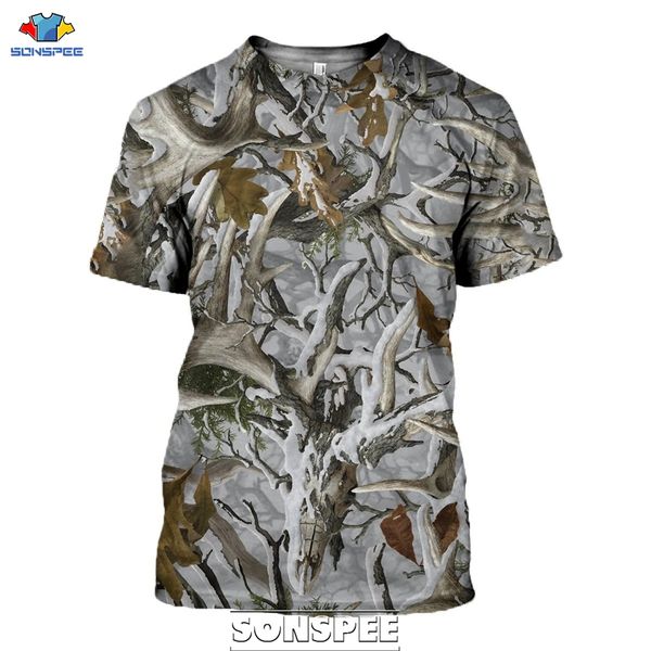 

hunting deer camouflage leaf animal 3d print shirts harajuku kawaii hippie men clothing