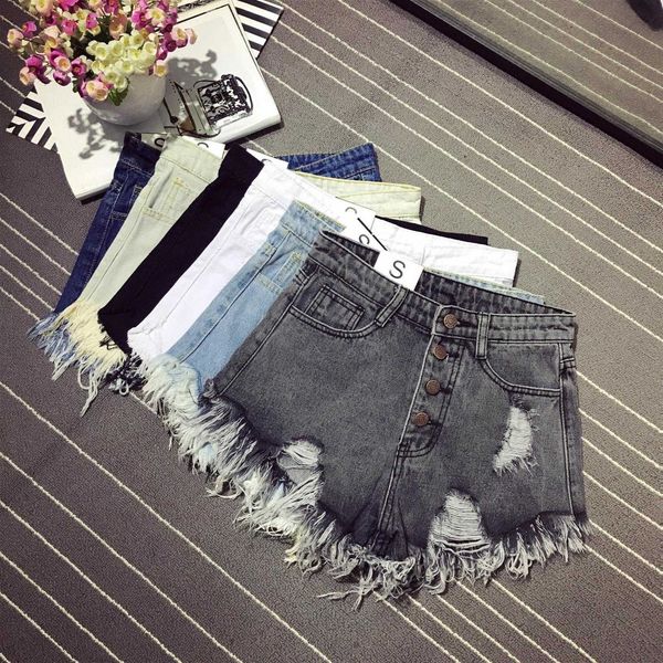 

a variety of oversized 4xl5xl6xl high waist denim shorts for women, White;black