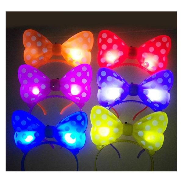 

glowing horn headband christmas bow headband flash hair glow clips night market stalls supply toys party festival supplies 20