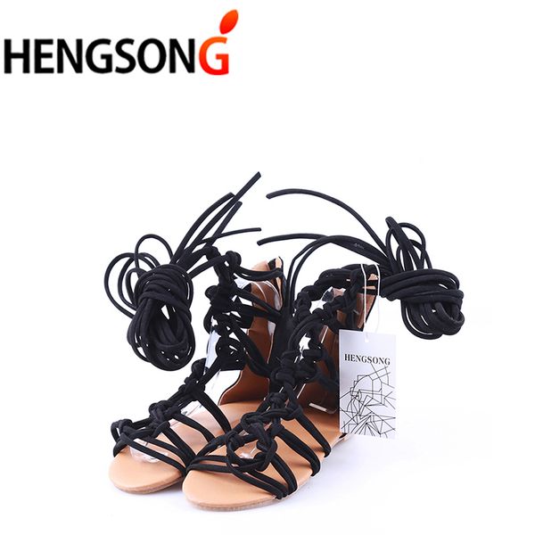 

fashion knee length cross-tie sandal women gladiator sandals women cross strap tall sandals women boot sandals shoes 876620 t200529, Black