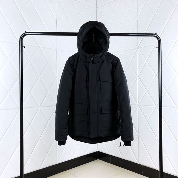 

classic outerwear european down jacket for men's women with white duck fur hooded parka winter coat windbreaker designer maya casual, Black