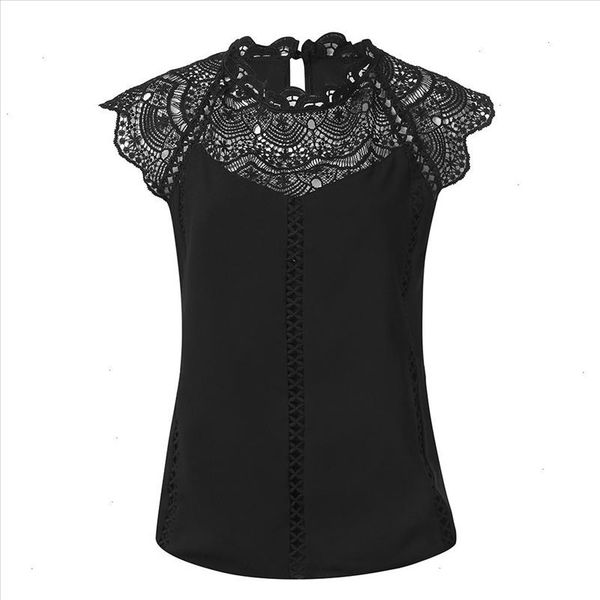 

women summer lace blouses ladies solid causal lace hollow out blouse shirt blusas mujer de moda 2021 new, White