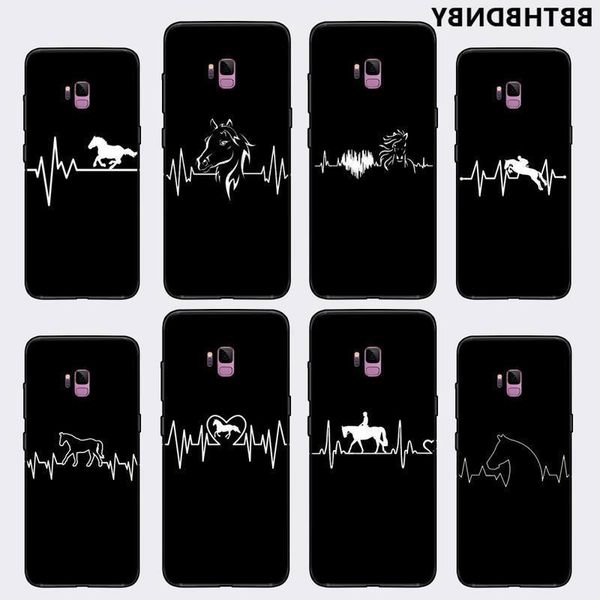 

пони лошадь heartbeat diy телефон корпус для samsung s6 s7 s8 s9 край s10 е плюс a10 a50 a70 note8 j7