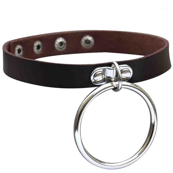 

1pc punk style circle choker collar novelty punk choker necklace rock for women & men jewelry accessories1, Golden;silver