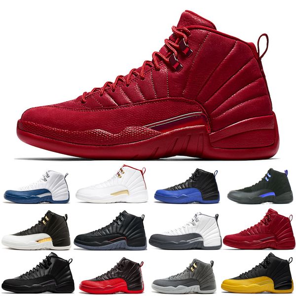 

2022 man basketball shoes 12 12s black blue stone cny dark concord grey fiba flu french royal gamma gym red o-black reverse taxi the master, White;red