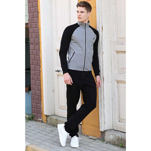 

men's 2-piece set, et + , casual sportswear, breathable, 4-color, brand, 85113, Gray