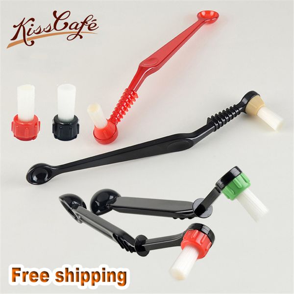 

double head anti-scalding machine cleaning brush special filter nylon brushes spoon cleaner for coffee tool home kitchen q1221