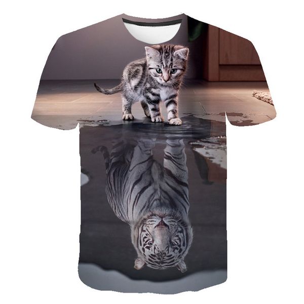

animals cute cat printed 3d print shirts hippie harajuku humor men clothing