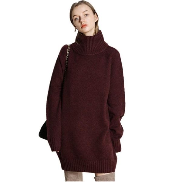 

women's sweaters 2021 women cashmere sweater loose turtleneck long-sleeve warm thicken pullover long winter, White;black