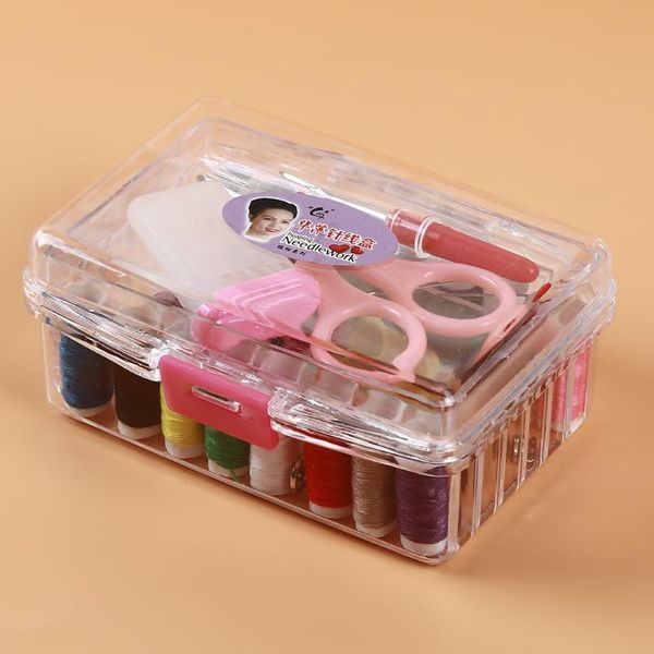 

sewing notions & tools kit1 set tool pack boxed thread threader needle tape measure scissor thimble accessory household items, Black