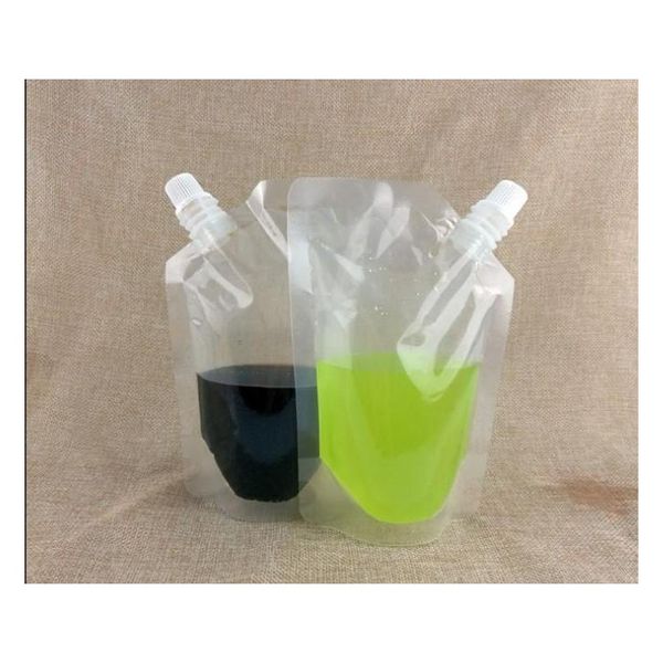 

500pcs doypack 250ml 350ml 420ml 500ml plastic stand up spout liquid bag pack beverage,squeeze,drin jllayc soif