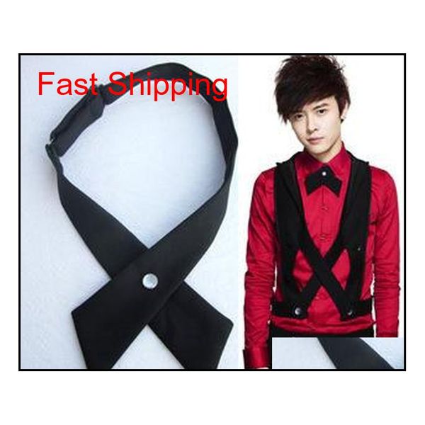 

crossover bowties 25 colors solid color cross bow tie for boy girl neckties christmas gift fedex tnt aqtnt, Black;gray