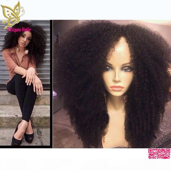 

180 high density afro kinky curly u part human hair wigs brazilian human hair upart wig curly middle part for black women, Black;brown