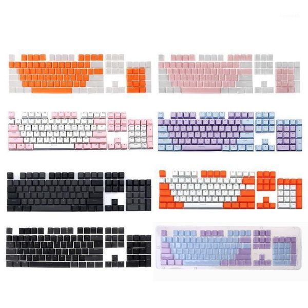 

10 styles translucent double spbt 104 keycaps engllish/russian translucent backlight keycaps for cherry mx keyboard switch1