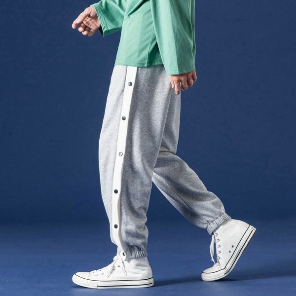 

vrmth trousers men's button sports pants trousers button long pants breasted autumn casual loose binding cba training basketball basket, Blue
