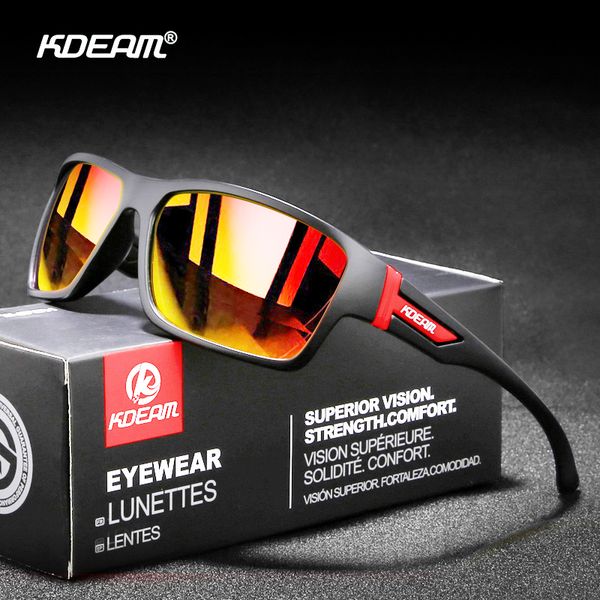 

kdeam outdoor polarized sunglasses men sport style sun glasses polaroid lens goggles fashion shades male gafas m12