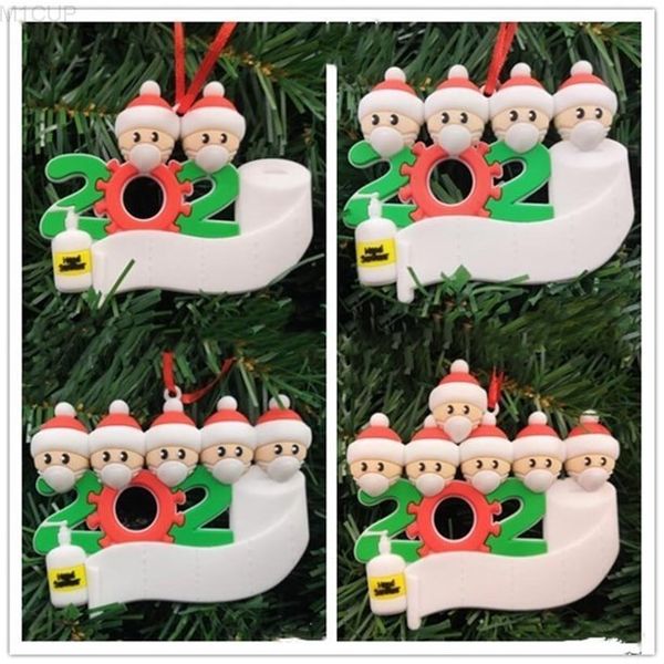 

quarantine xmas ornament decoration handmade diy family name resin christmas tree hanging pendant decor dhd2142