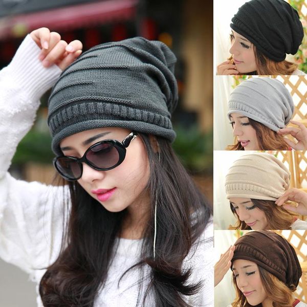 

beanie/skull caps fashion simple winter warm beanies casual hip hop hat female lady beanie knitted solid elastic hats unisex, Blue;gray