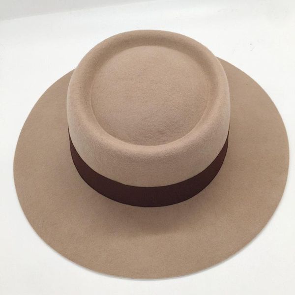 

202009-naonao-aotuding winter wool british style nude fedoras cap men women leisure panama jazz hat, Blue;gray